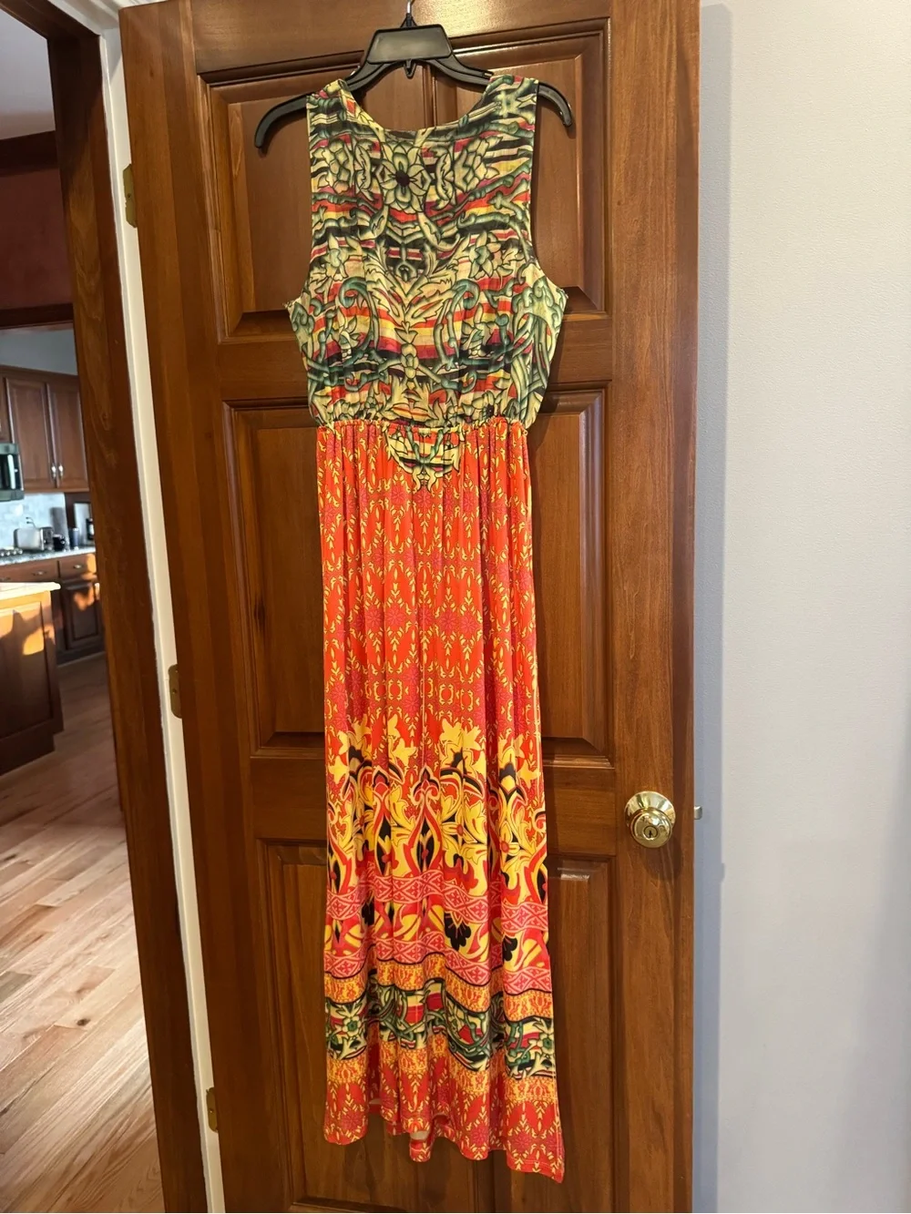 Style & Co. Multicolor Maxi Dress — Red, Yellow, Green